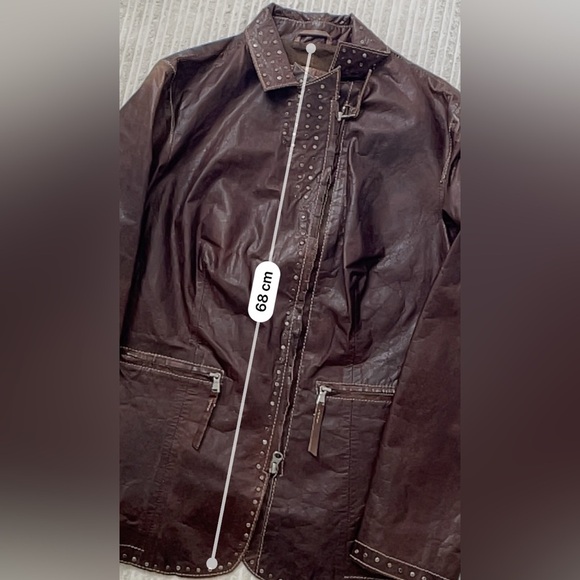 Vintage Scully Brown Leather Motorcycle Jacket with Studded Accents - Picture 12 of 12